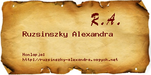 Ruzsinszky Alexandra névjegykártya