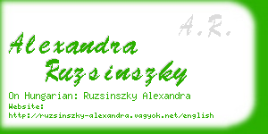 alexandra ruzsinszky business card